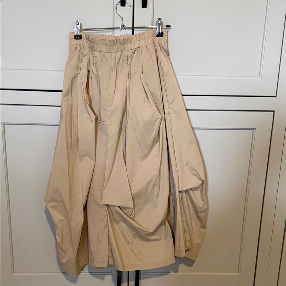 Artisan hand made Tan structured Midi Skirt